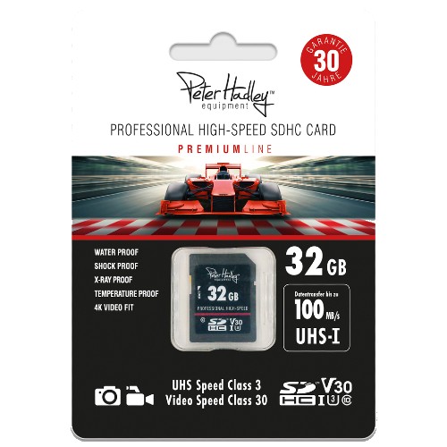 Peter Hadley Prof. Highspeed 32 GB UHS-I. SDHCe Cl10 U3 V30 (100/70 MB/s)